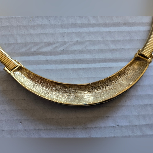 Gold Tone Enameled Snake Chain 17" Collar Necklace - Picture 4 of 9